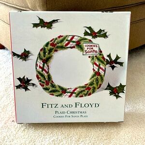 Christmas Plate , Cookies for Santa . NWT